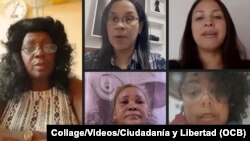 Activistas cubanas Berta Soler, Marthadela Tamayo, Donaida Pérez, Nelva Ismarays y María Matienzo. 